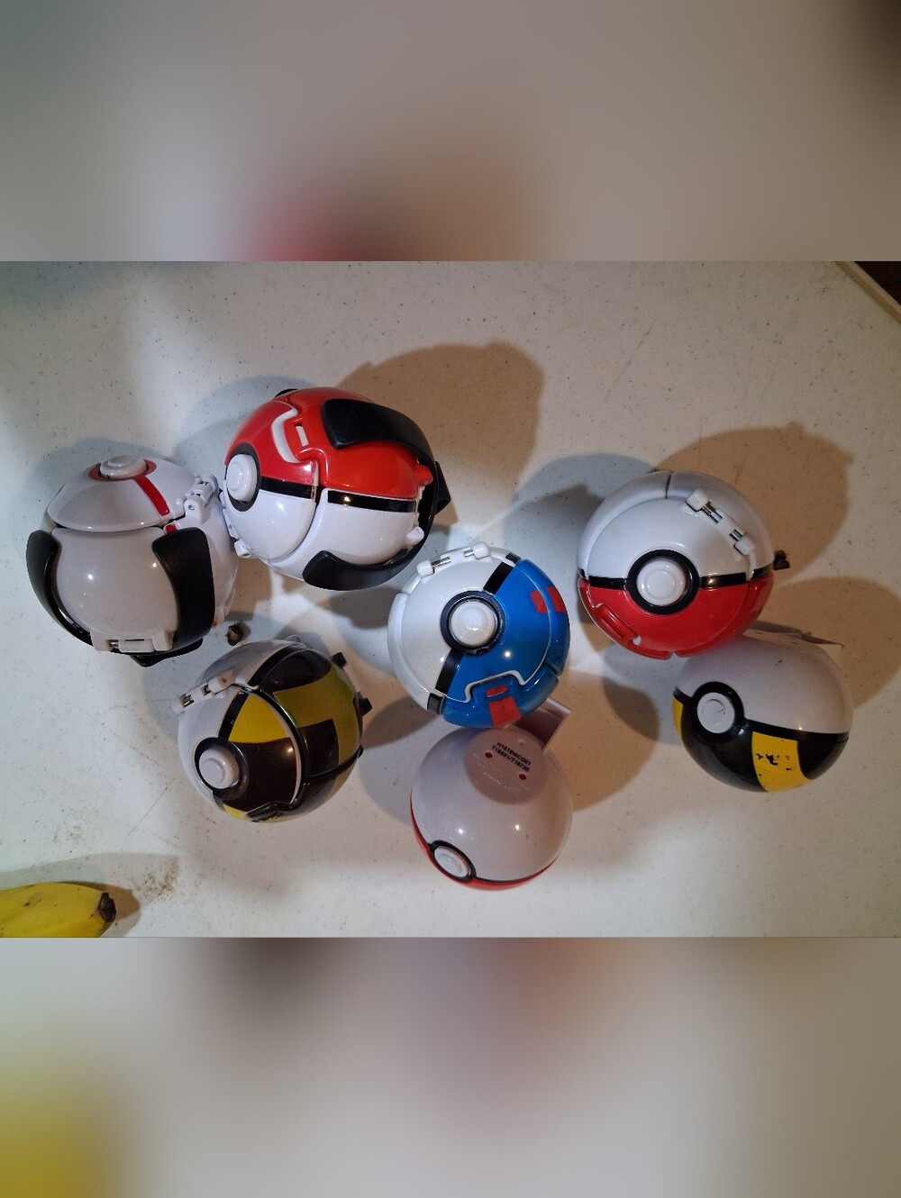 Lot Of 7 Pokemon Poke Balls - Various Sizes and Types